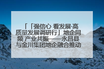 「强信心 看发展·高质量发展调研行」地企同频 产业共振——永昌县与金川集团地企融合推动重大项目建设