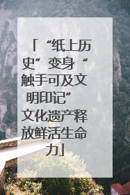 “纸上历史”变身“触手可及文明印记” 文化遗产释放鲜活生命力