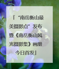 “南岳衡山最美摄影点”发布暨《南岳衡山风光摄影集》画册今日首发