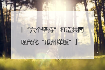 “六个坚持”打造共同现代化“瓜州样板”