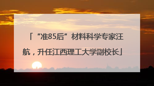“准85后”材料科学专家汪航，升任江西理工大学副校长