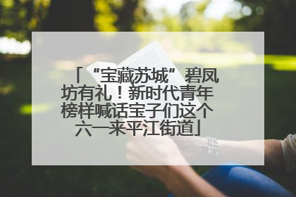 “宝藏苏城”碧凤坊有礼！新时代青年榜样喊话宝子们这个六一来平江街道