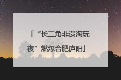 “长三角非遗淘玩夜”燃爆合肥庐阳