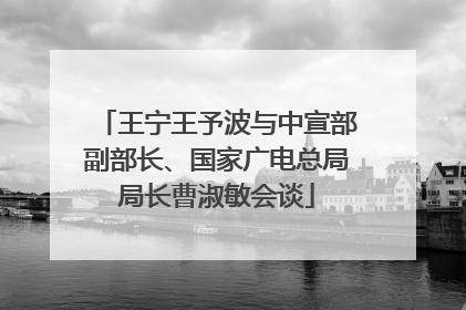 王宁王予波与中宣部副部长、国家广电总局局长曹淑敏会谈