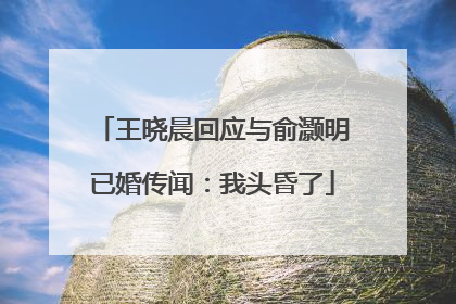王晓晨回应与俞灏明已婚传闻：我头昏了