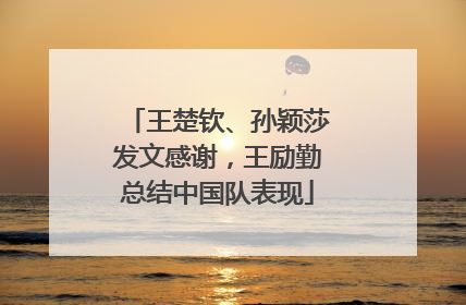 王楚钦、孙颖莎发文感谢，王励勤总结中国队表现