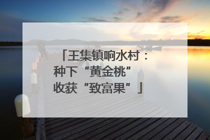 王集镇响水村：种下“黄金桃” 收获“致富果”