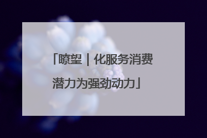 瞭望｜化服务消费潜力为强劲动力
