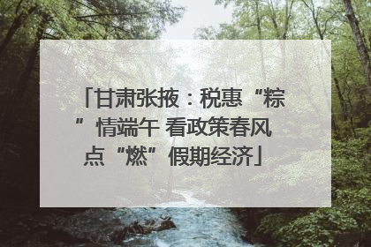 甘肃张掖：税惠“粽”情端午 看政策春风点“燃”假期经济