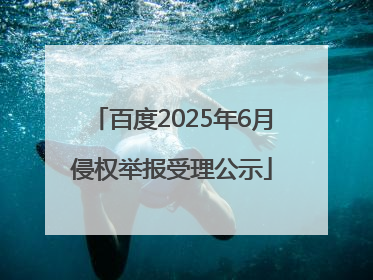 百度2025年6月侵权举报受理公示