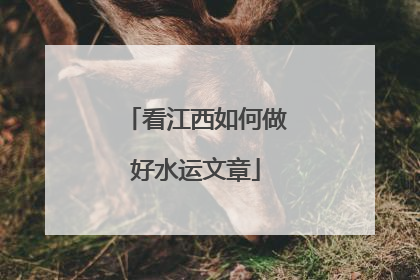 看江西如何做好水运文章