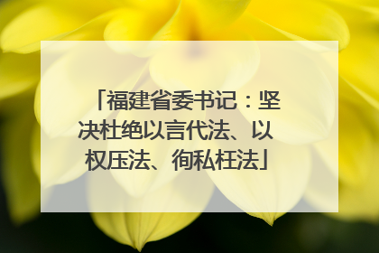 福建省委书记：坚决杜绝以言代法、以权压法、徇私枉法
