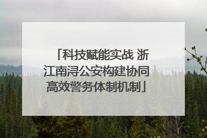 科技赋能实战 浙江南浔公安构建协同高效警务体制机制