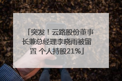 突发！云路股份董事长兼总经理李晓雨被留置 个人持股21%