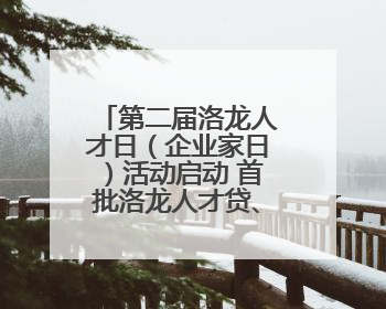 第二届洛龙人才日（企业家日）活动启动 首批洛龙人才贷、助企贷发布