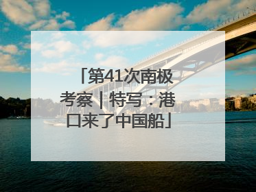 第41次南极考察｜特写：港口来了中国船