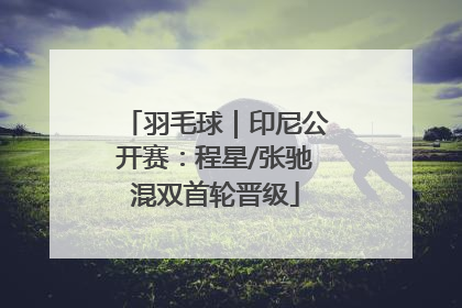 羽毛球｜印尼公开赛：程星/张驰混双首轮晋级