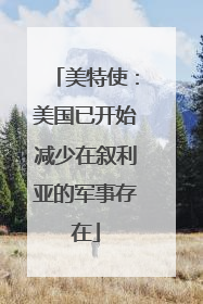 美特使：美国已开始减少在叙利亚的军事存在