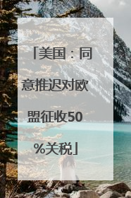 美国：同意推迟对欧盟征收50%关税