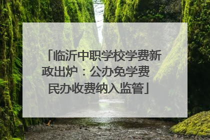 临沂中职学校学费新政出炉：公办免学费 民办收费纳入监管