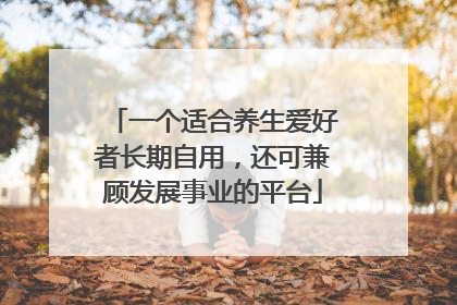 一个适合养生爱好者长期自用，还可兼顾发展事业的平台