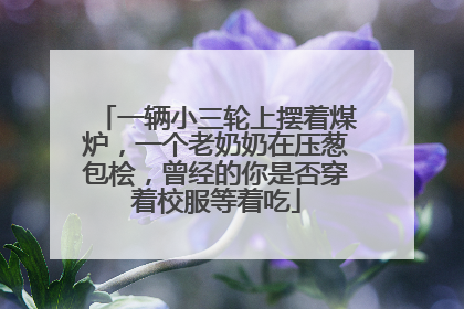 一辆小三轮上摆着煤炉，一个老奶奶在压葱包桧，曾经的你是否穿着校服等着吃