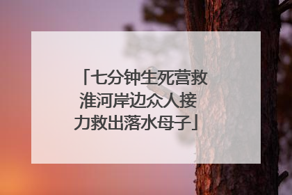 七分钟生死营救 淮河岸边众人接力救出落水母子