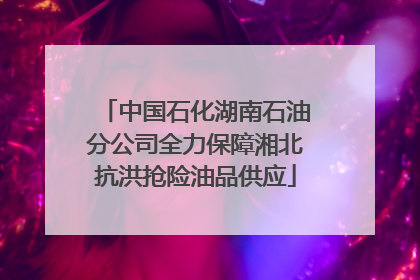 中国石化湖南石油分公司全力保障湘北抗洪抢险油品供应