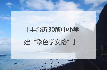 丰台近30所中小学建“彩色学安路”