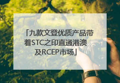 九款文登优质产品带着STC之印直通港澳及RCEP市场