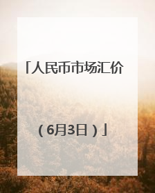 人民币市场汇价（6月3日）