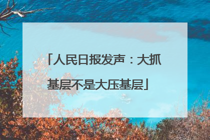 人民日报发声：大抓基层不是大压基层