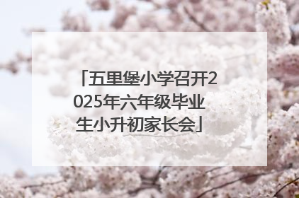 五里堡小学召开2025年六年级毕业生小升初家长会