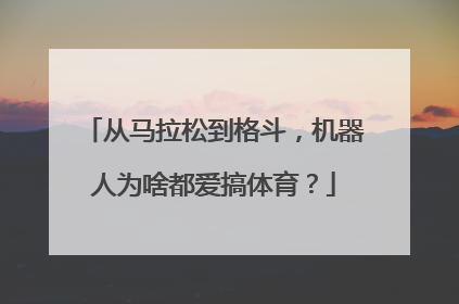 从马拉松到格斗，机器人为啥都爱搞体育？