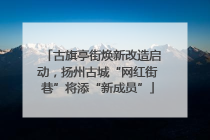 古旗亭街焕新改造启动，扬州古城“网红街巷”将添“新成员”