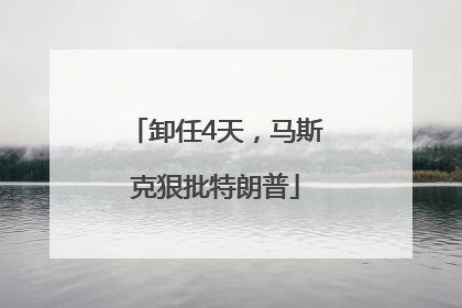 卸任4天，马斯克狠批特朗普