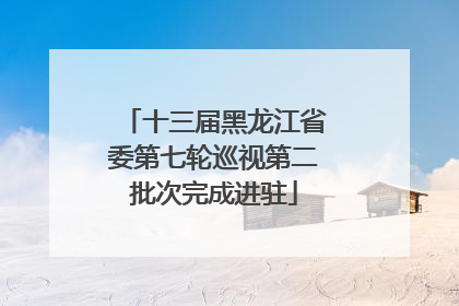 十三届黑龙江省委第七轮巡视第二批次完成进驻