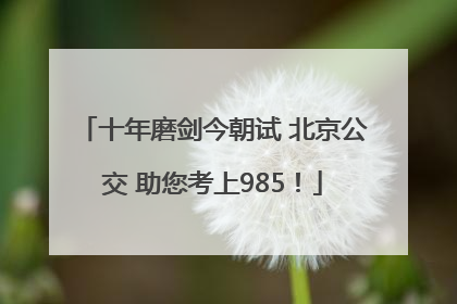 十年磨剑今朝试 北京公交 助您考上985！