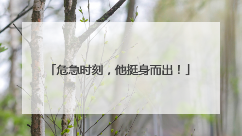 危急时刻，他挺身而出！