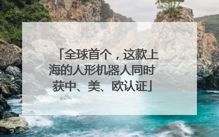 全球首个，这款上海的人形机器人同时获中、美、欧认证