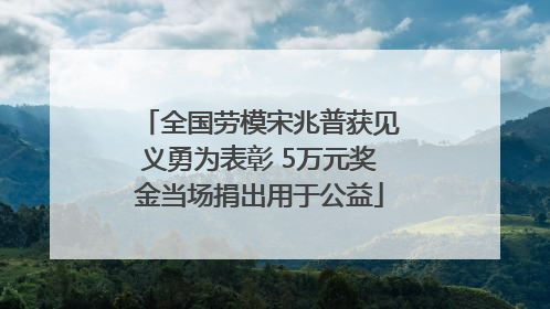 全国劳模宋兆普获见义勇为表彰 5万元奖金当场捐出用于公益