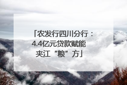 农发行四川分行：4.4亿元贷款赋能夹江“粮”方