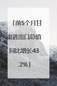 前5个月甘肃进出口总值同比增长43.2%