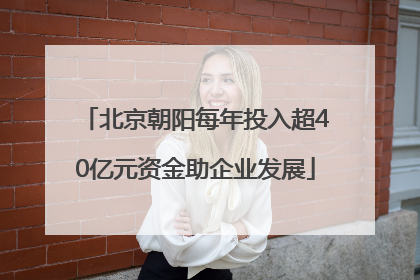 北京朝阳每年投入超40亿元资金助企业发展