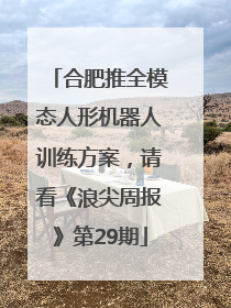 合肥推全模态人形机器人训练方案，请看《浪尖周报》第29期