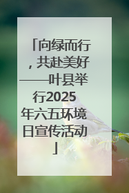 向绿而行，共赴美好——叶县举行2025年六五环境日宣传活动