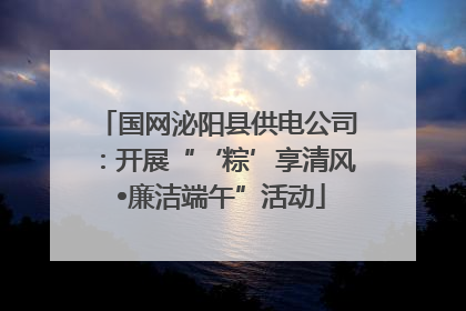 国网泌阳县供电公司：开展“‘粽’享清风 •廉洁端午”活动
