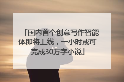 国内首个创意写作智能体即将上线，一小时或可完成30万字小说