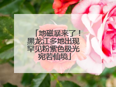 地磁暴来了！黑龙江多地出现罕见粉紫色极光 宛若仙境
