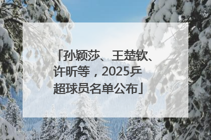 孙颖莎、王楚钦、许昕等，2025乒超球员名单公布